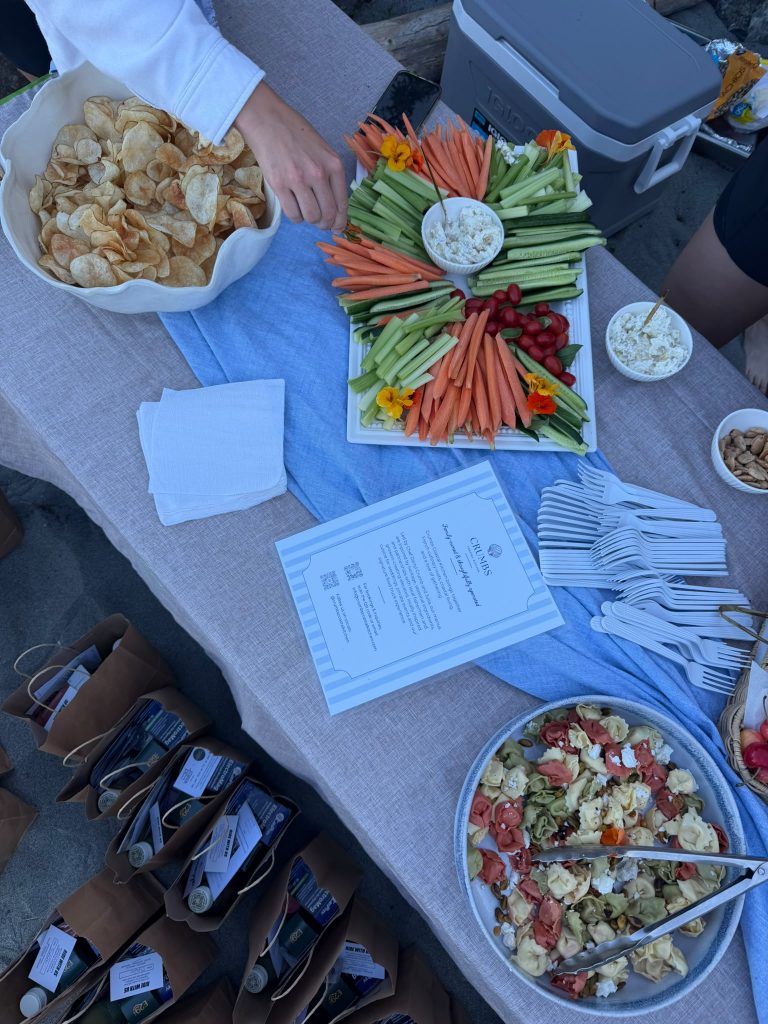 Healthy grazing table catered by Crumbs Coastal Kitchen